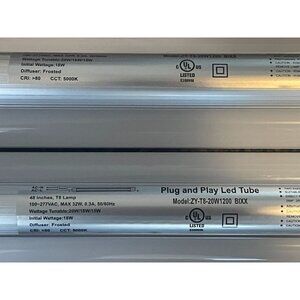 Lot of 6: 4ft T8 LED Hybrid Tubes | 15/18/20W Adjustable Plug & Play/Bypass